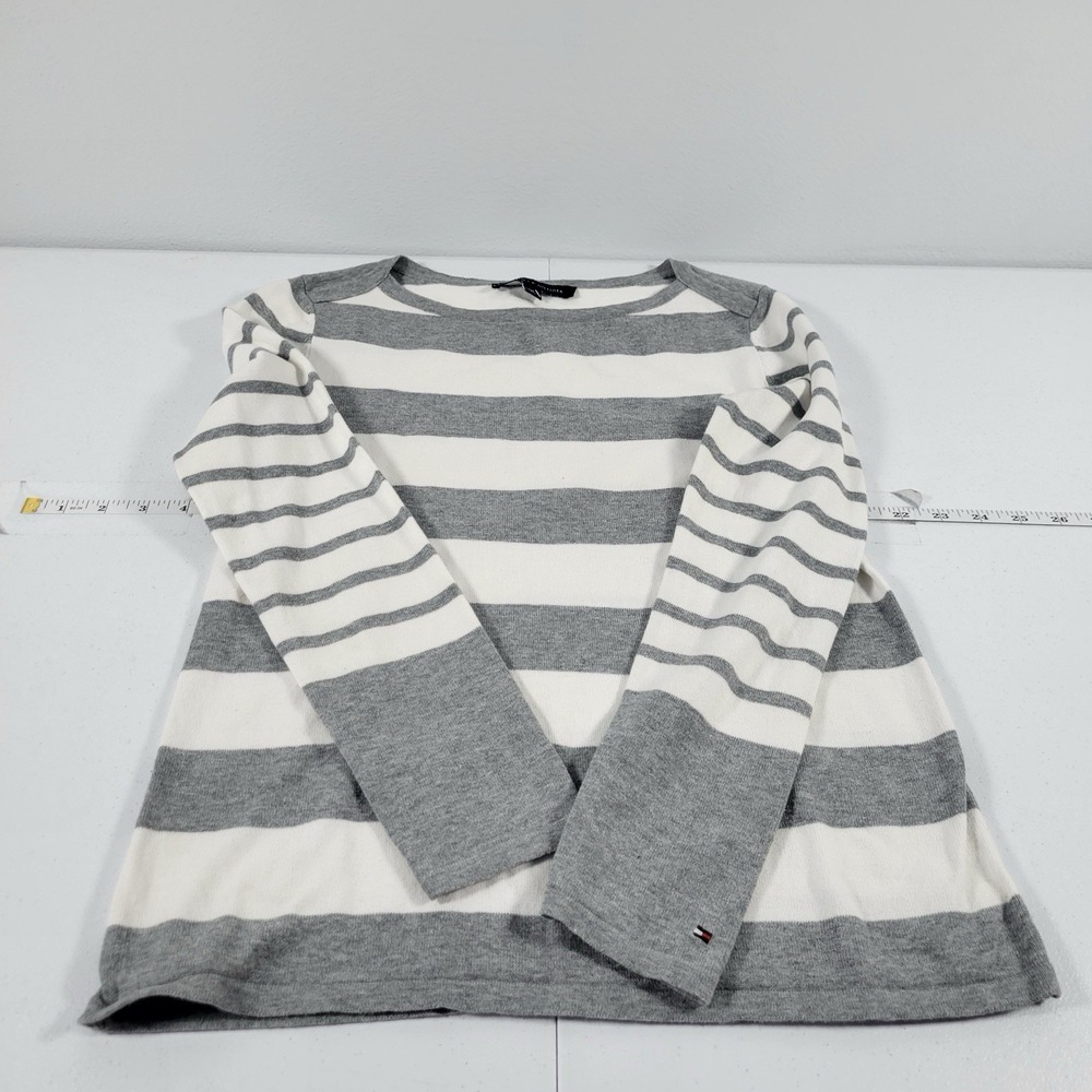 Tommy Hilfiger Women's Gray Striped Sweater Size S/P